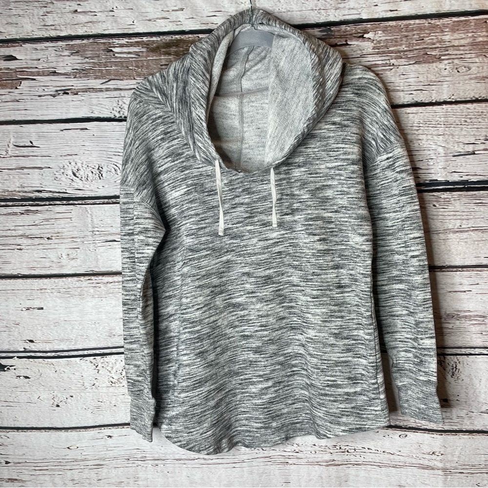 Mossimo Funnel Neck Hoodie Sweatshirt Size Medium Marled Gray Can Fit Small Too!
